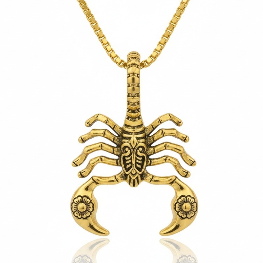 Gold Scorpion Pendant Necklace Zodiac Astrology‎ Jewelry Gift